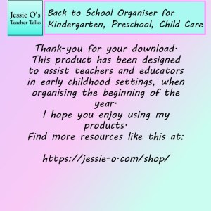 Free Downloadable Product: Back to School Organisers
